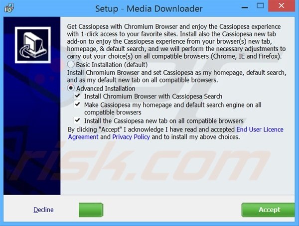 Cassiopesa installer set-up