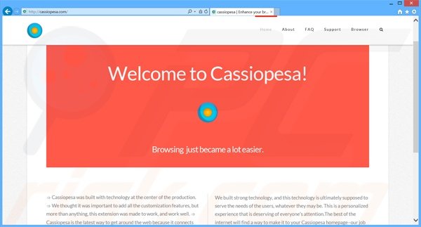Cassiopesa.com promoting website