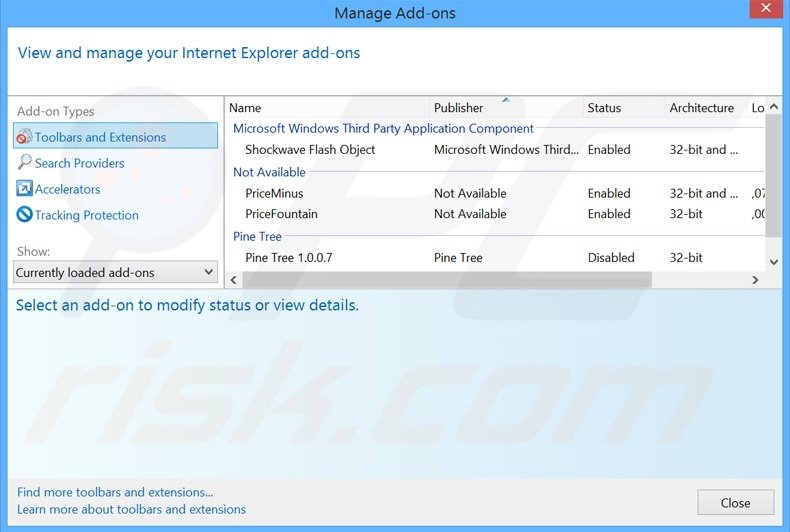 Removing FlashGamesRockstar ads from Internet Explorer step 2