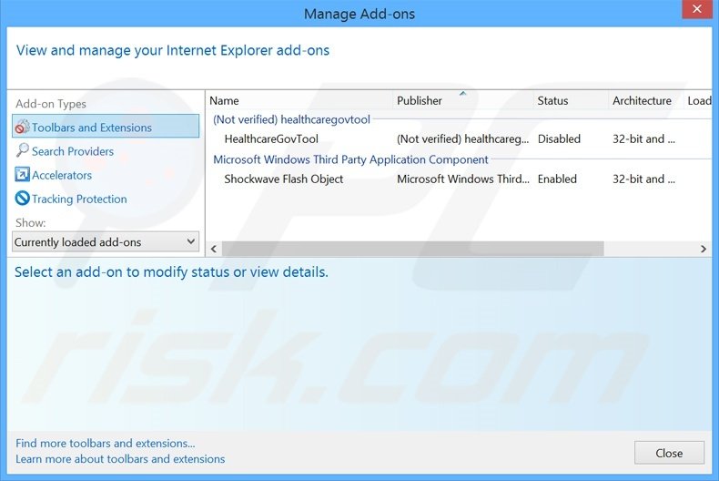 Removing Kikblaster ads from Internet Explorer step 2