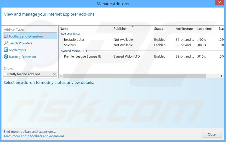 Removing Offers4U ads from Internet Explorer step 2