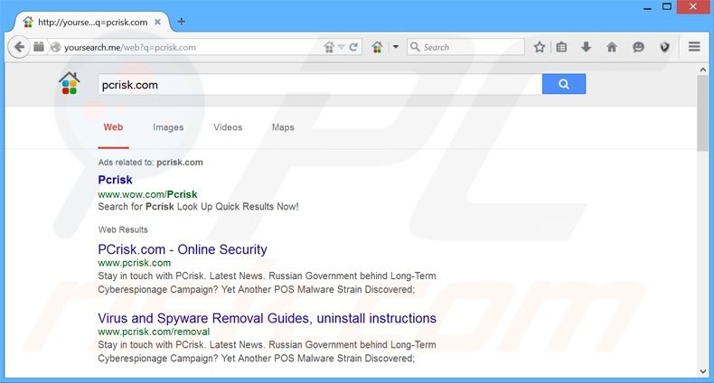 yousearch.me browser hijacker