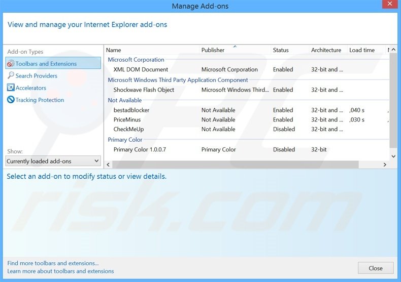 Removing AdBlockerPremium ads from Internet Explorer step 2