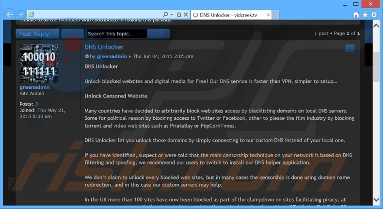 DNS Unlocker adware
