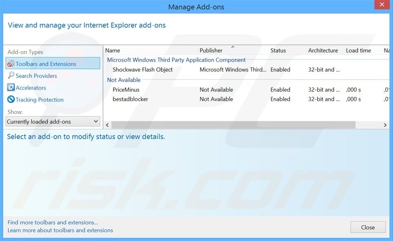 Removing GoGoGoRadio ads from Internet Explorer step 2