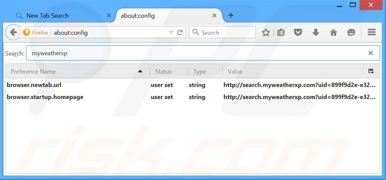 Removing search.myweatherxp.com from Mozilla Firefox default search engine