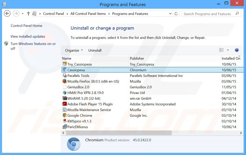 searchzillions.com browser hijacker uninstall via Control Panel