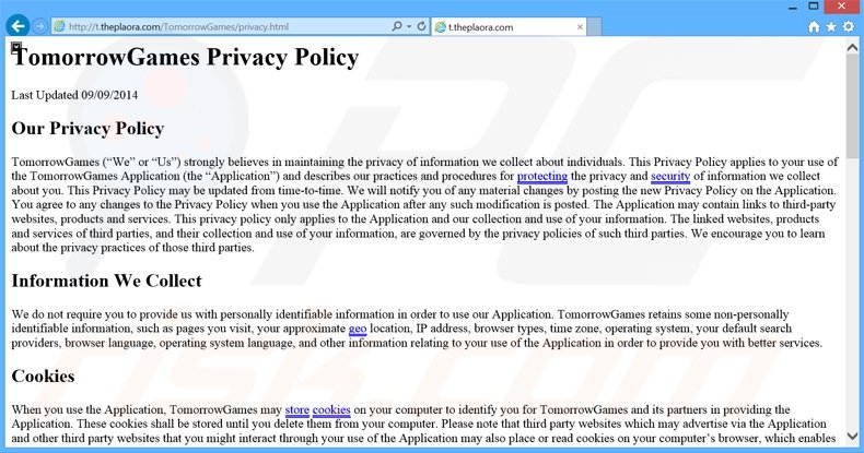 TomorrowGames adware