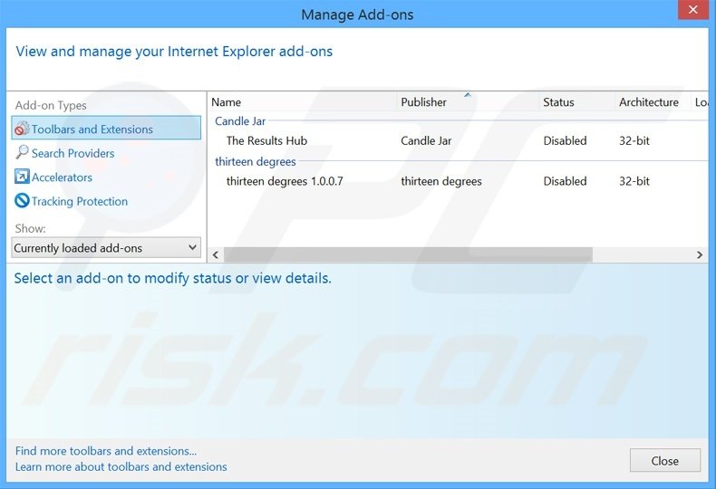 Removing Clever Search ads from Internet Explorer step 2