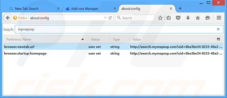 Removing search.mymapsxp.com from Mozilla Firefox default search engine
