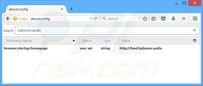 Removing baboom.audio from Mozilla Firefox default search engine