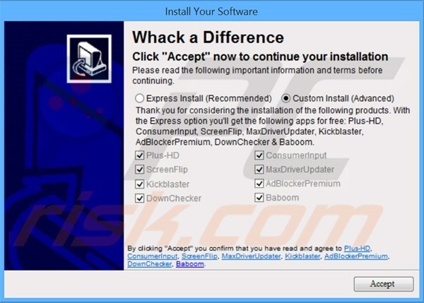 Deceptive software installer distributing baboom.audio browser hijacker