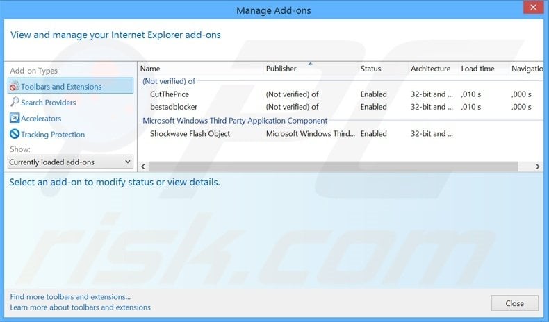 Removing Fusion Browser ads from Internet Explorer step 2