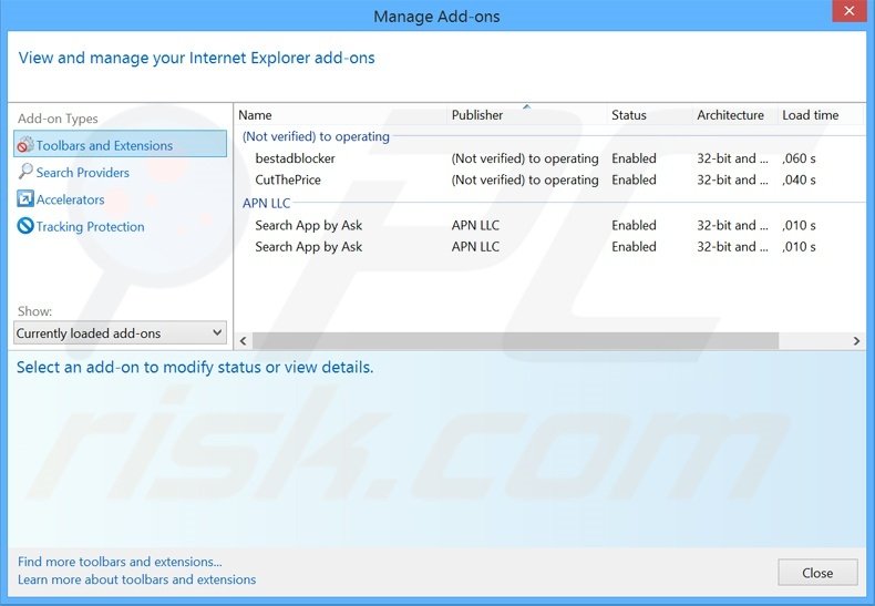 Removing iVIDI ads from Internet Explorer step 2
