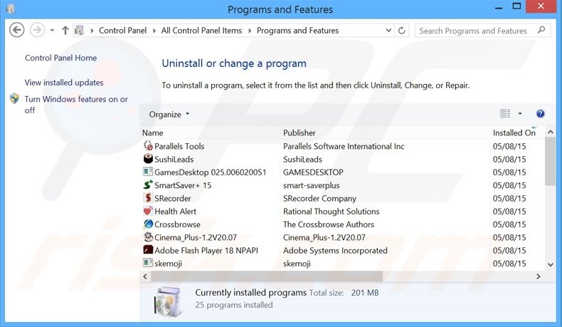 mntr adware uninstall via Control Panel