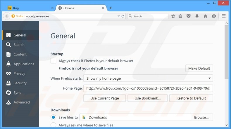 Removing MyOneSearch.net from Mozilla Firefox homepage