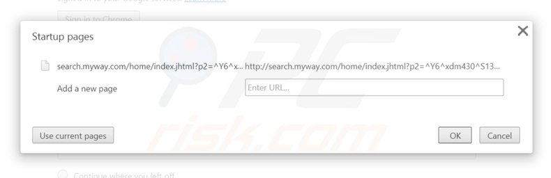 Removing search.myway.com from Google Chrome homepage