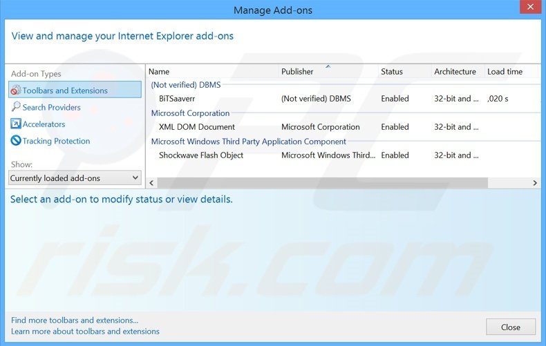 Removing SimilarDeals ads from Internet Explorer step 2