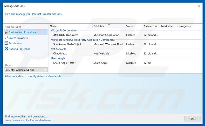 Removing Browsing Secure ads from Internet Explorer step 2