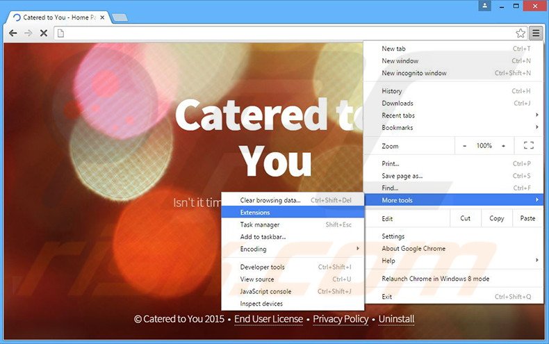 Removing Catered to You  ads from Google Chrome step 1