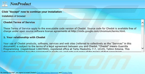 Deceitful software installer used to distribute Chedot Browser Browser
