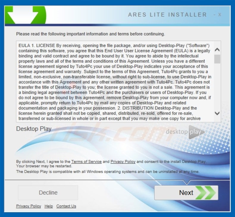 desktop play adware installer