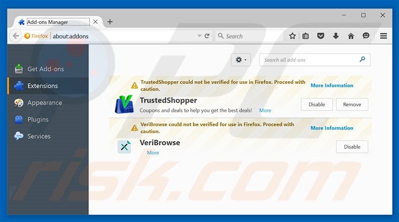 Removing Groover ads from Mozilla Firefox step 2
