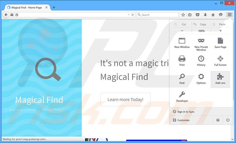 Removing Magical Find ads from Mozilla Firefox step 1