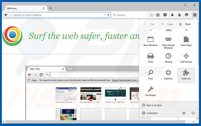 Removing MyBrowser ads from Mozilla Firefox step 1