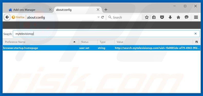 Removing search.mytelevisionxp.com from Mozilla Firefox default search engine