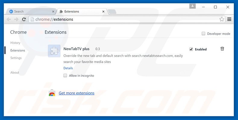 Removing search.bitcro.com related Google Chrome extensions