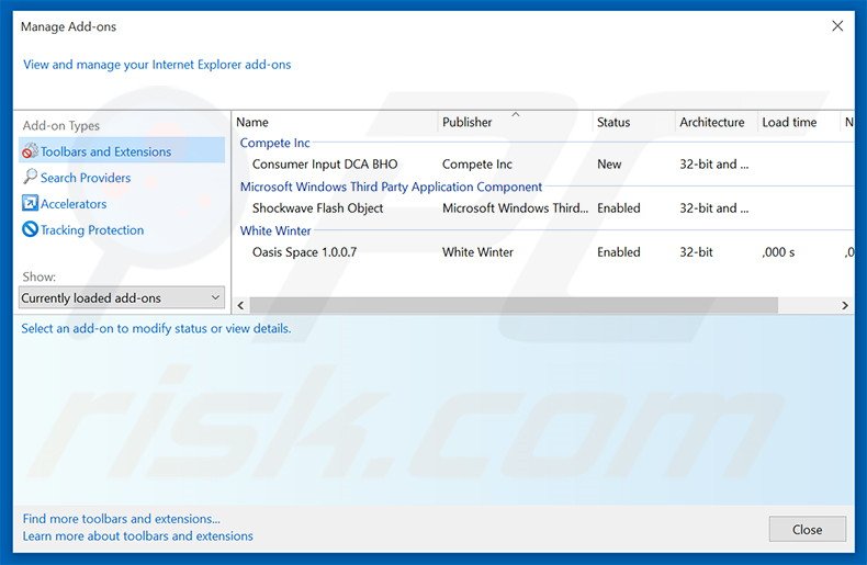 Removing WhiteWindow ads from Internet Explorer step 2