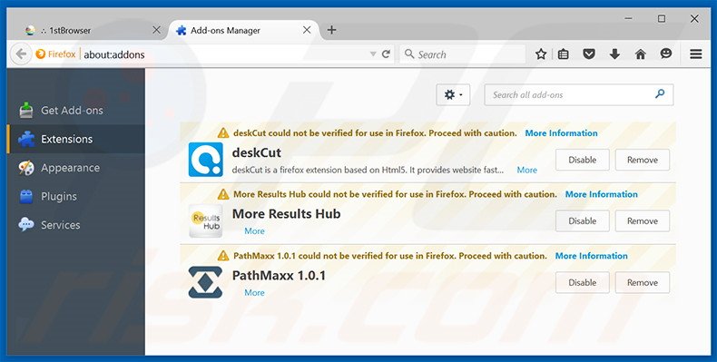 Removing kilo-search.com related Mozilla Firefox extensions
