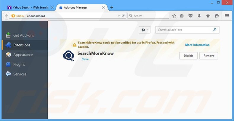 Removing Search Know related Mozilla Firefox extensions