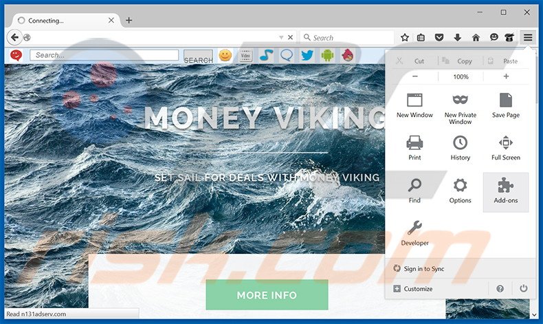 Removing Money Viking ads from Mozilla Firefox step 1