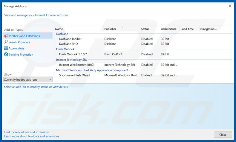 Removing mysurfing123.com related Internet Explorer extensions