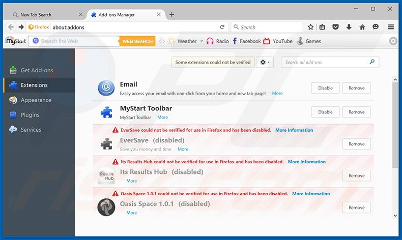 Removing Celebrity Alert ads from Mozilla Firefox step 2
