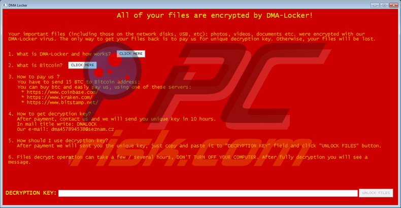 DMA-Locker decrypt instructions
