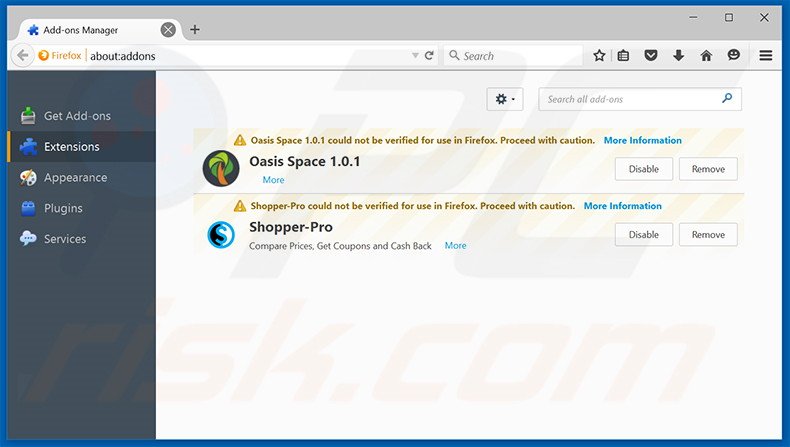 Removing mybeesearch.com related Mozilla Firefox extensions