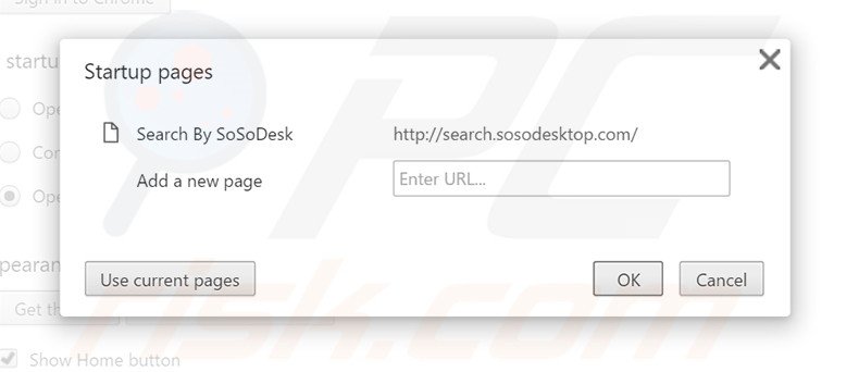 Removing search.sosodesktop.com from Google Chrome homepage