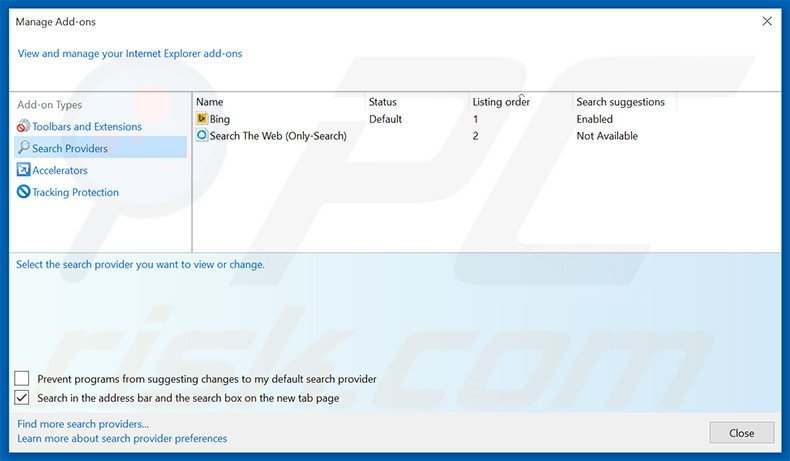 Removing search.sosodesktop.com from Internet Explorer default search engine