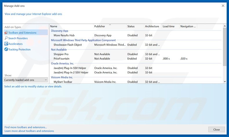 Removing sugabit.net related Internet Explorer extensions