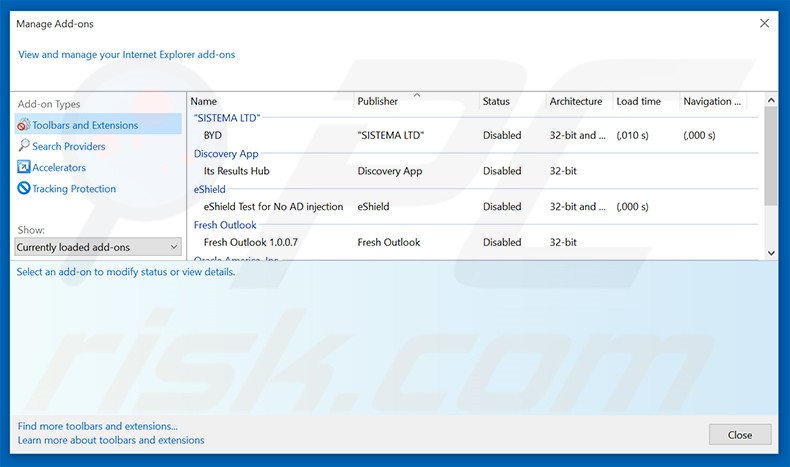 Removing TrailerTime ads from Internet Explorer step 2