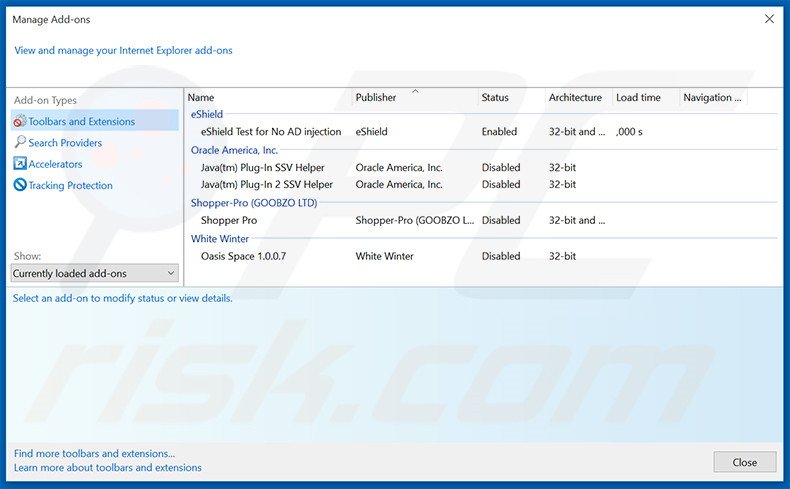 Removing WebVeil ads from Internet Explorer step 2