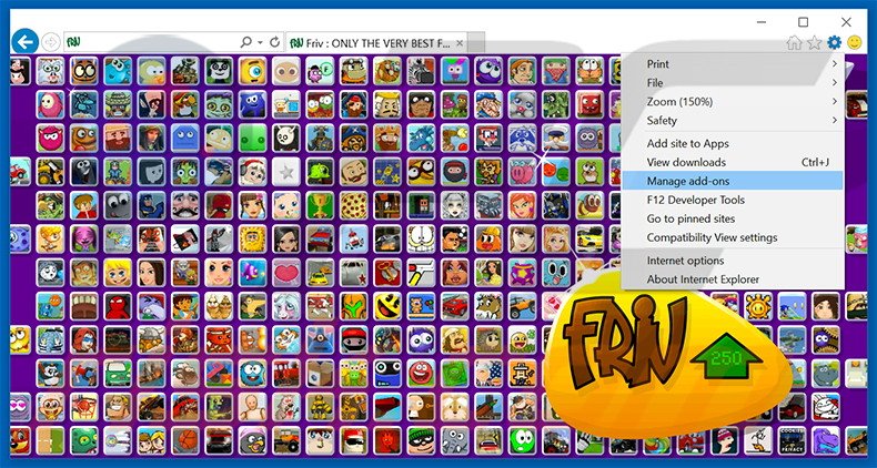 Removing Friv Launcher ads from Internet Explorer step 1