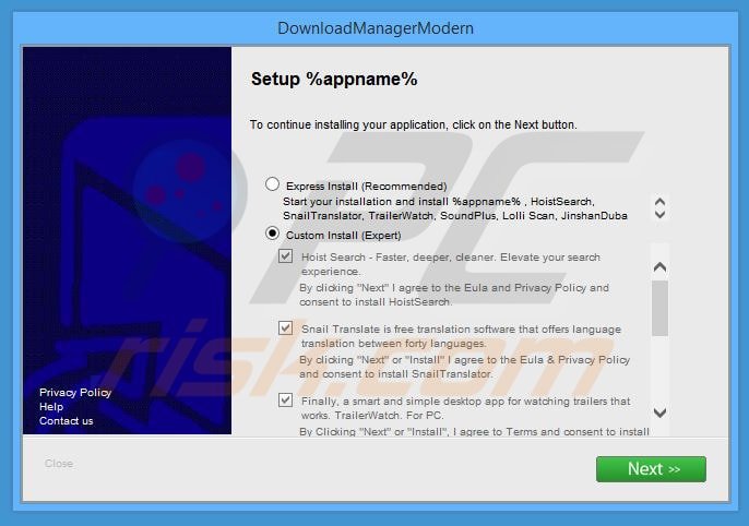 hoistsearch.com browser hijacker installer