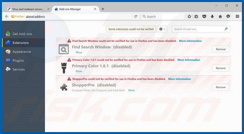 Removing Innovate Direct ads from Mozilla Firefox step 2