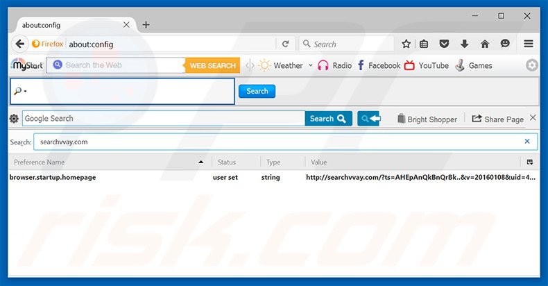 Removing searchvvay.com from Mozilla Firefox default search engine