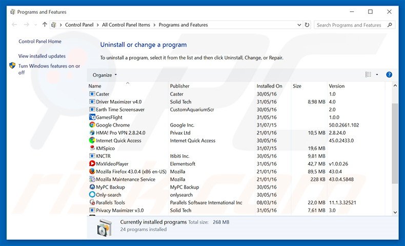 Uninstall potentially unwanted programs
