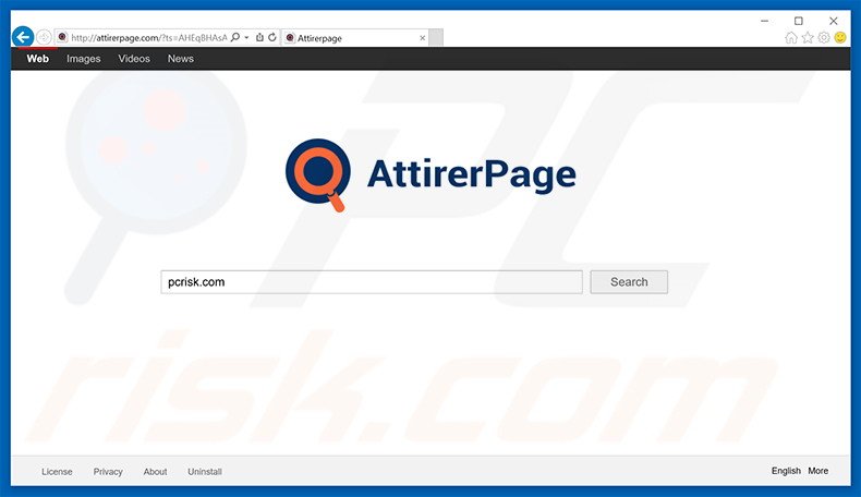 attirerpage.com browser hijacker